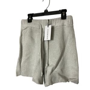 We Wore What Womens XS Pull On Sweater Shorts Light Gray Cozy Chunky Knit New